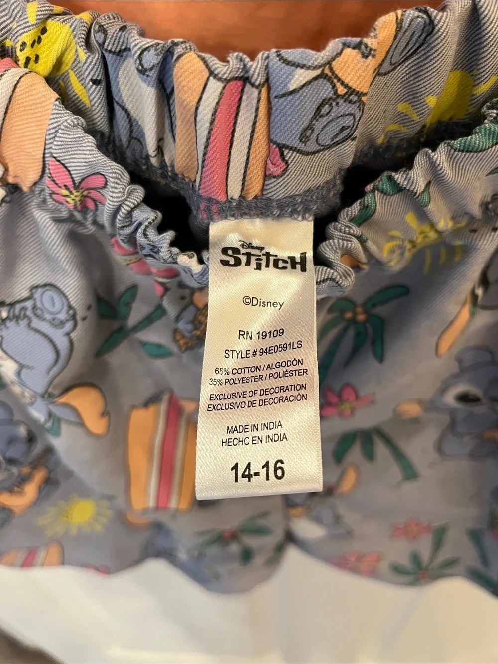 Disney Stitch Peach Tie-Front Tee and Matching Shorts Set